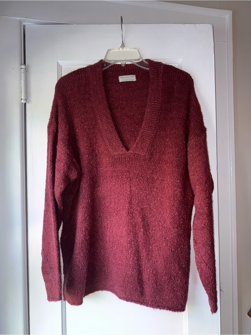 Urban Outfitters Burgundy V-Neck Women's Sweater